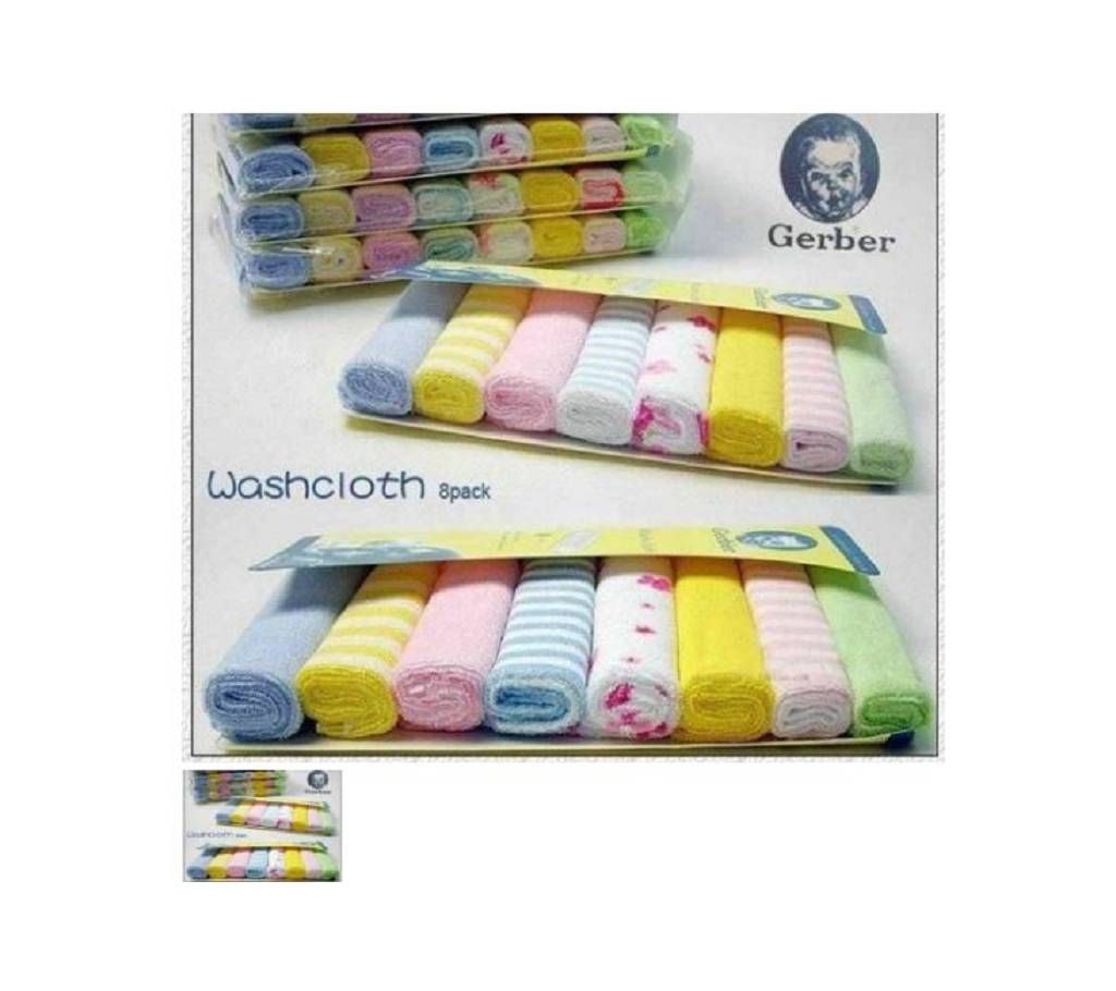 Gerber baby wash cloth - 8pcs