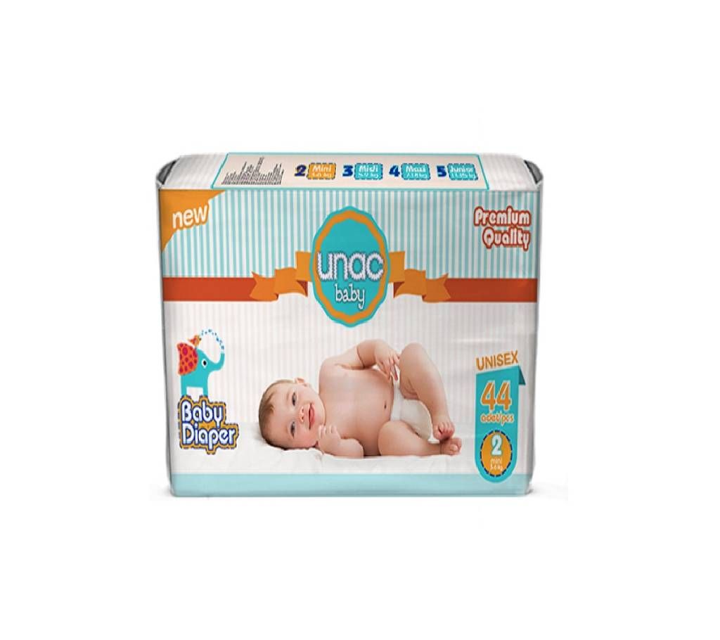 UNAC Mini Belt Baby Diaper (3-6 kg) - 44 Pieces Turkey