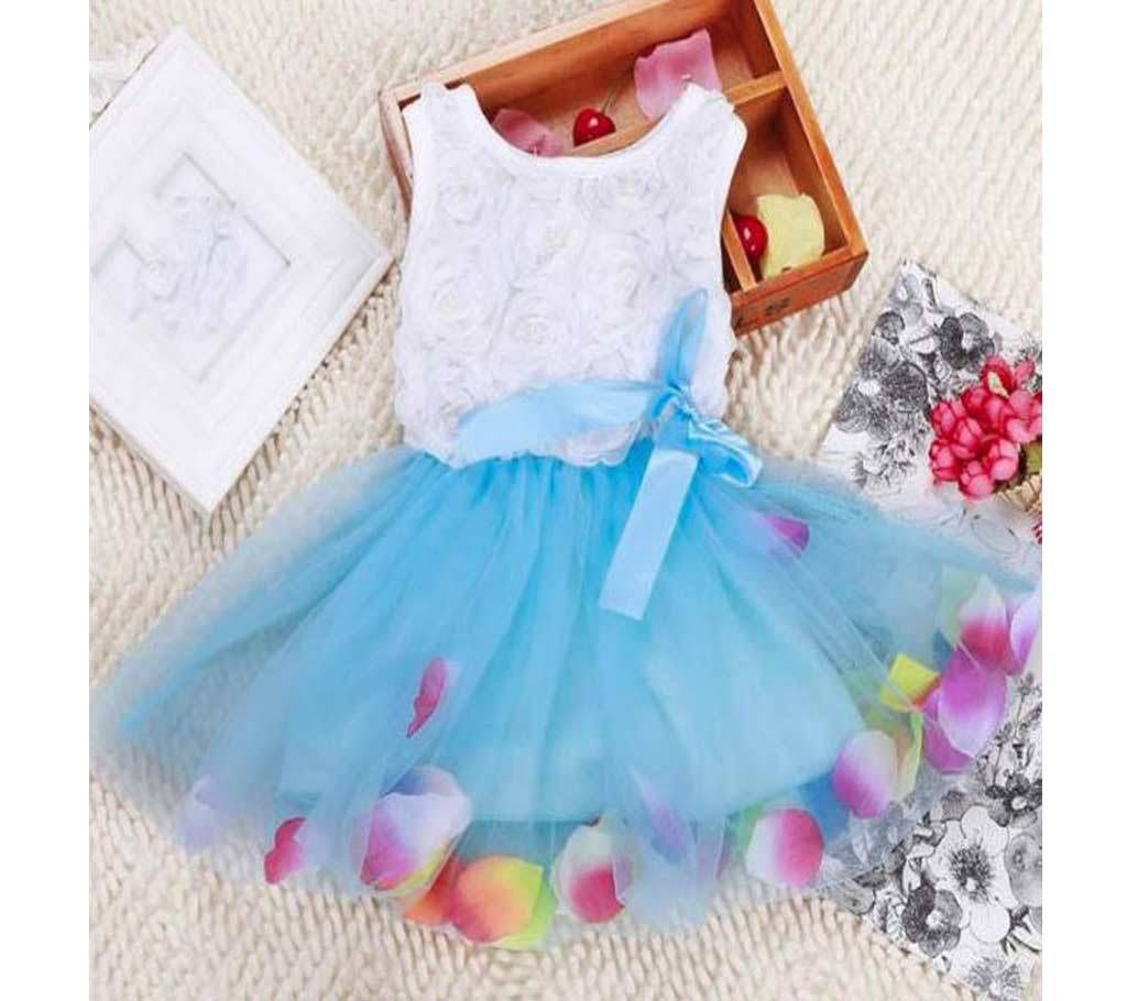 Cute Party Frock For Baby Girl - Blue