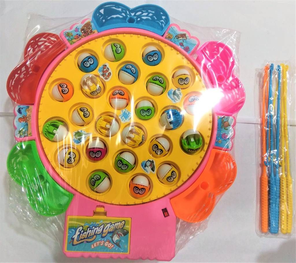 Electronic Fishing Toy Game Musical Rotating Plastic Fish Toy Colorful 24Fish 4 Fishing Rods Parent-Child Tool Funny Kid Game