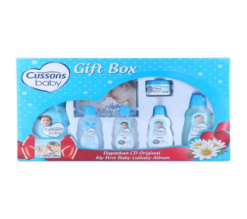 CUSSONS BABY Gift Box Blue 7 PCS SET - Indonesia 