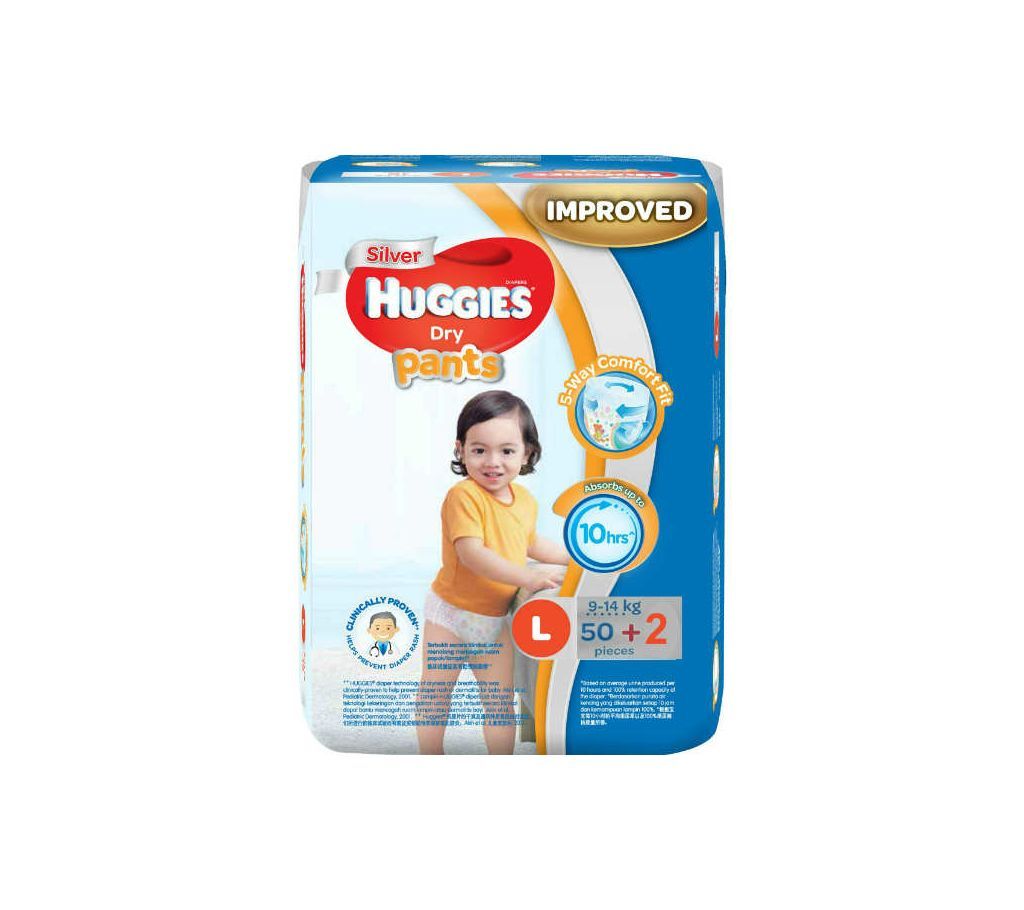 Huggies Dry Pant System Diaper  L - (9-14kg) - 52 pcs