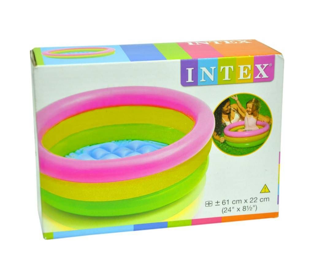 plastic Intex Water Tub Inflatable Pool 2ft Diameter Baby Bath Set (Multi-color)