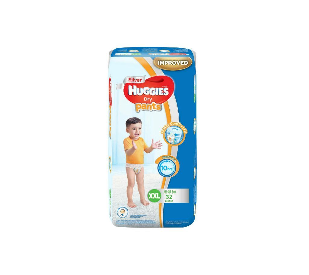 Huggies Dry pants XXL - (15-25Kg) - 32 Pcs Malaysia
