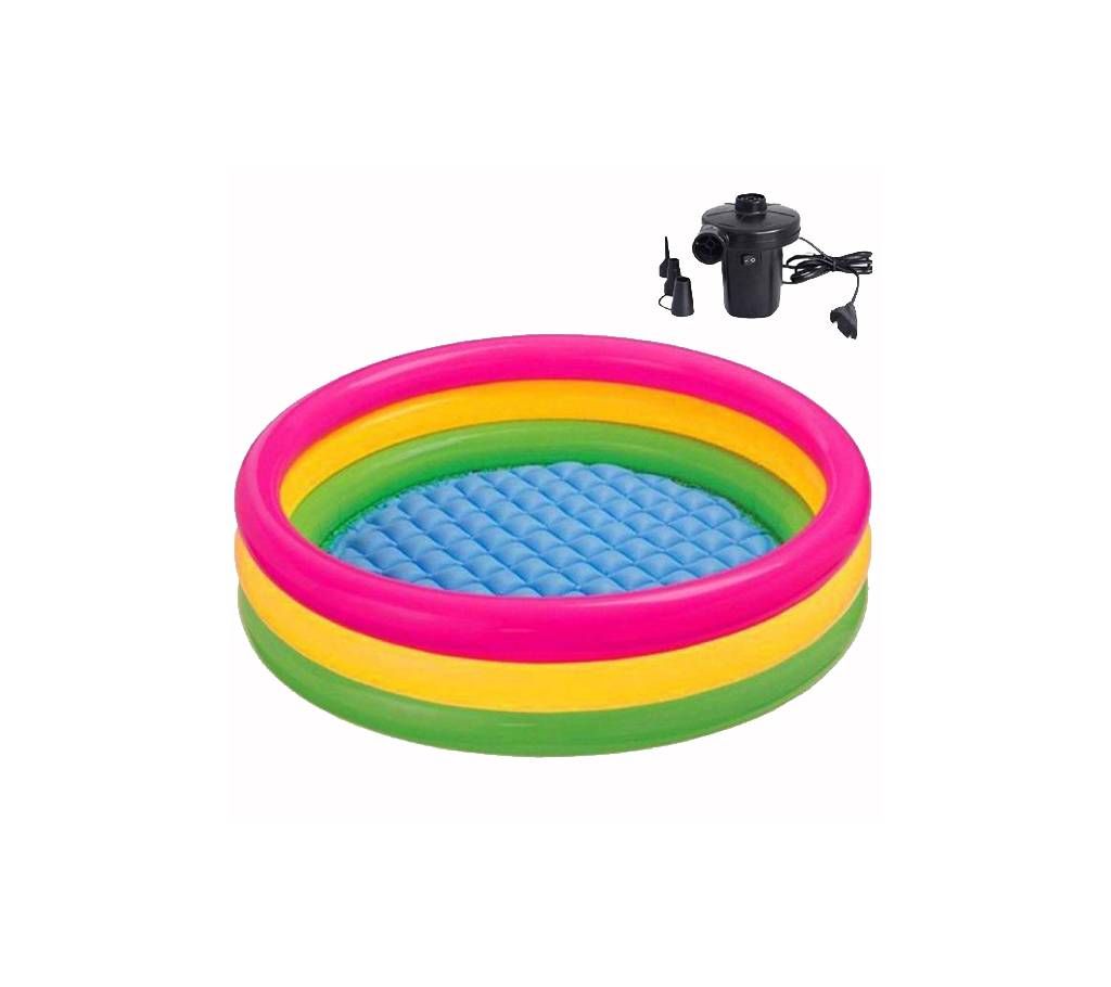 Baby swimming in pool