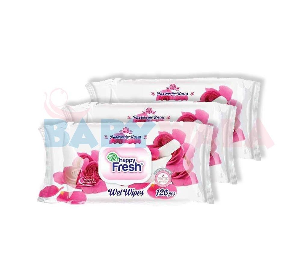 Happy Fresh Fliptop Wipe - 120Pcs