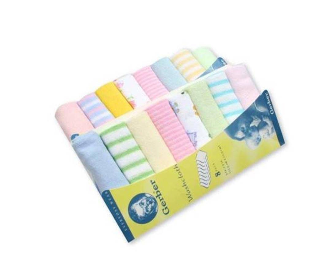 Gerber Newborn Baby Boy Towels and Washcloth- 8 pieces 