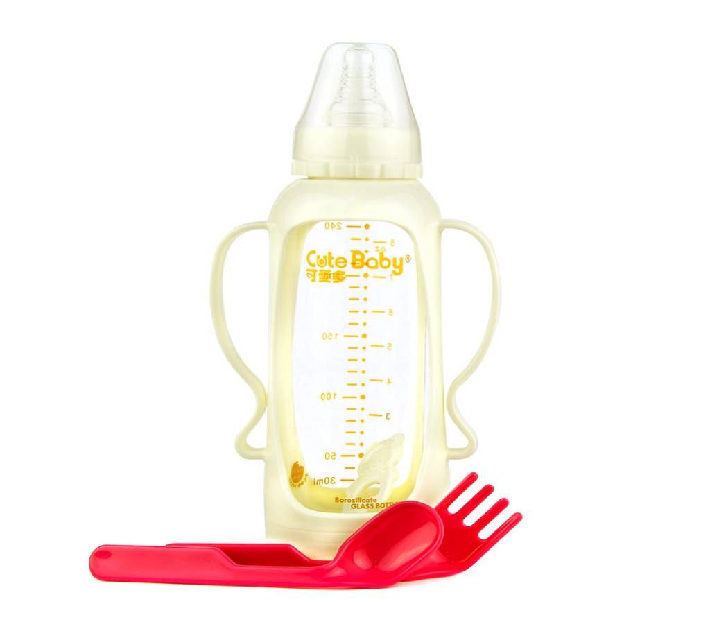 Cute Baby White Feeding Bottle 240 ml