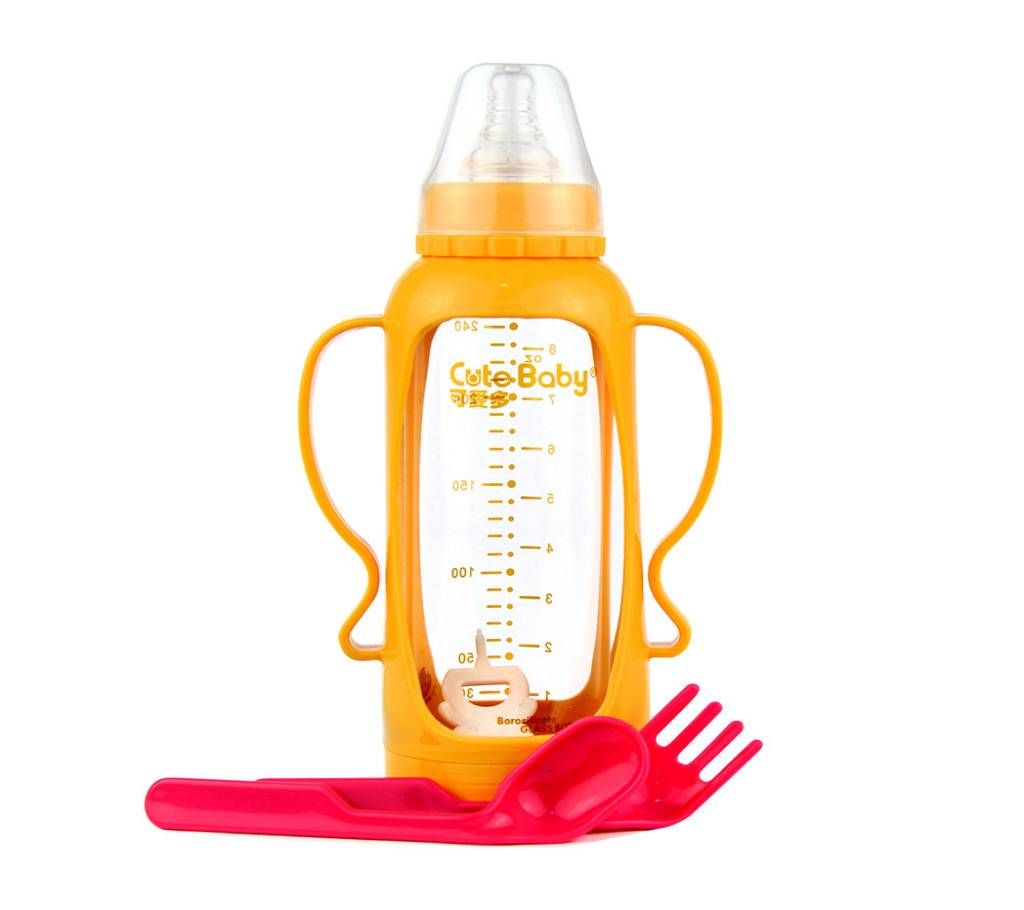 Cute Baby Orange Feeding Bottle 240 ml