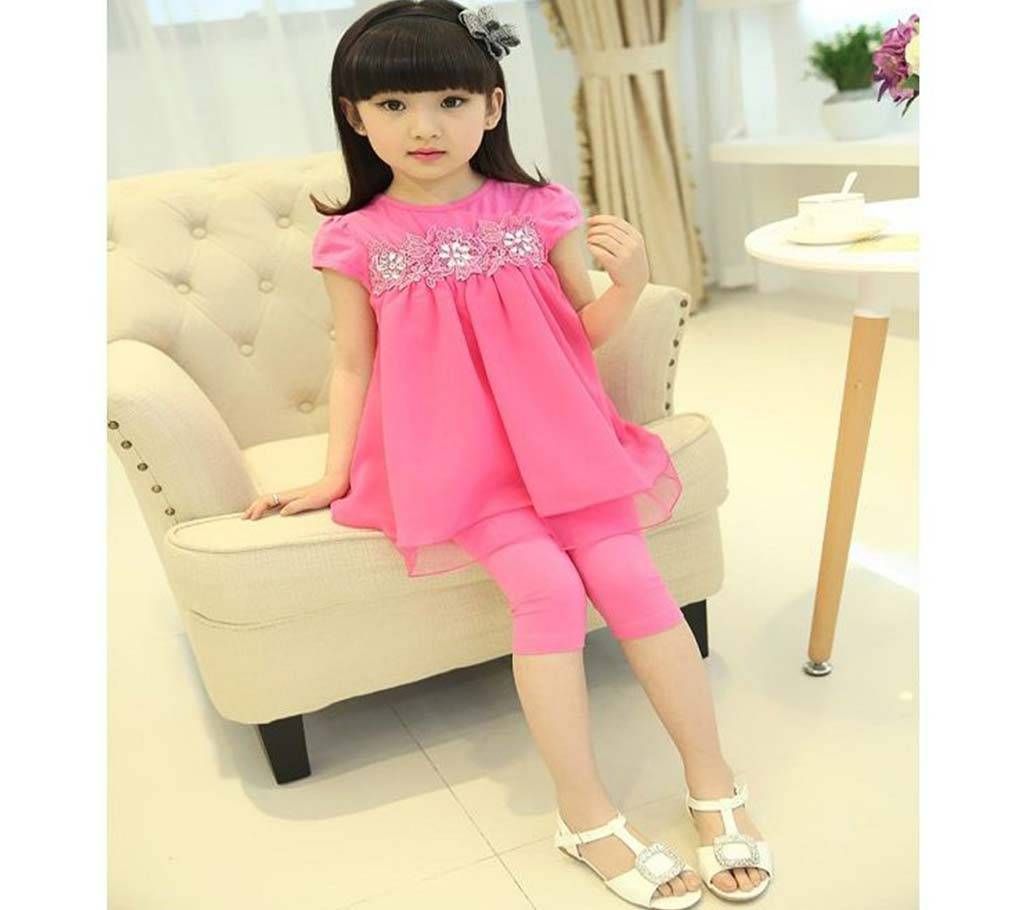 6 Year Baby Girl Summer Dress-Pink 