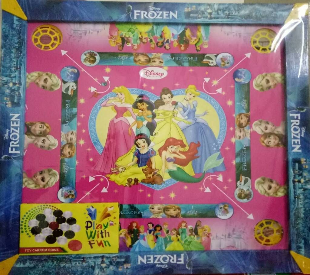 Plastic Crystal Clay SofPlastic Frozen Carrom Board Game - Pink