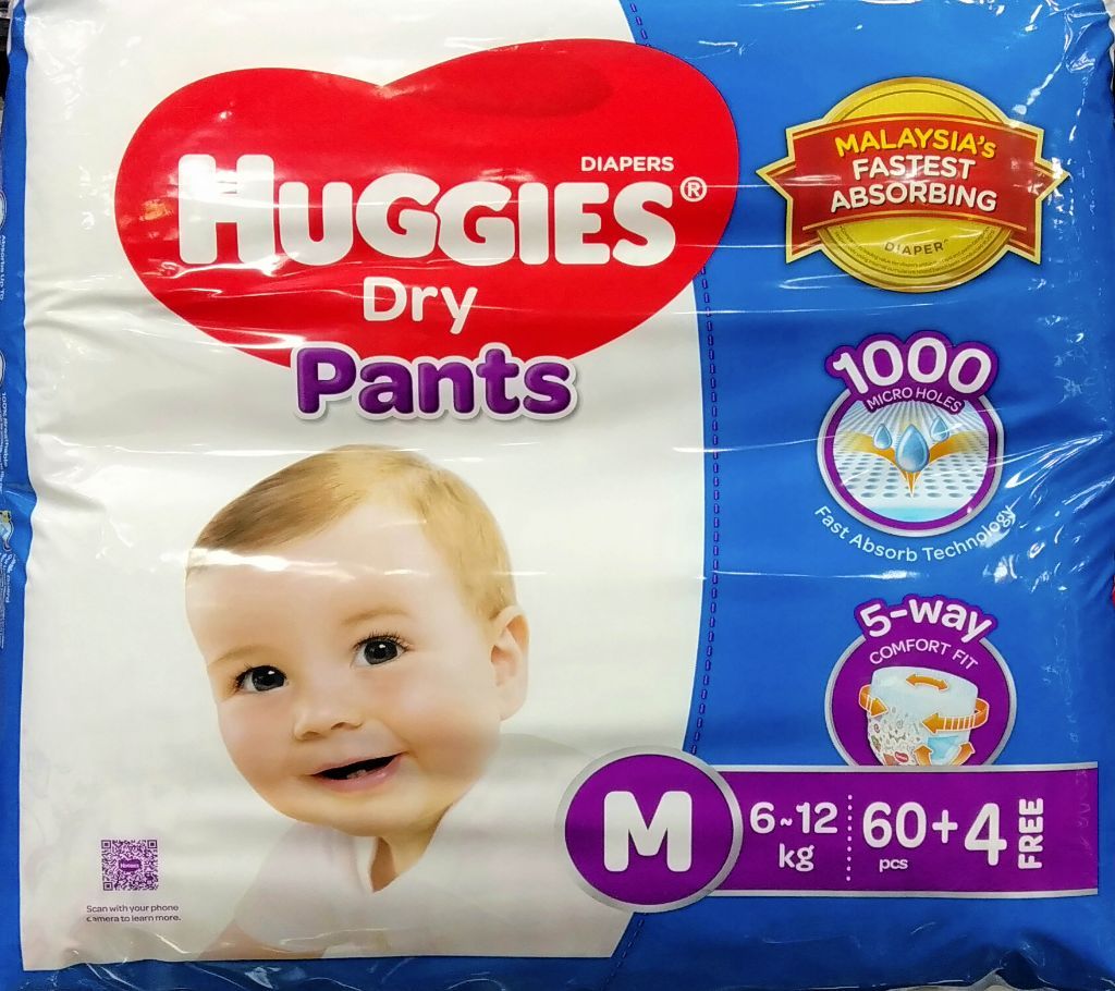 HUGGIES Dry Baby Diaper (size- M) (64 PCS)