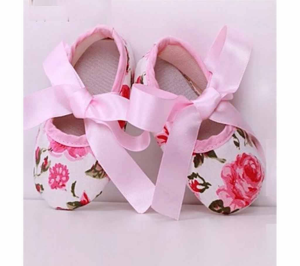 Toddler Soft Sole Anti-Slip lace-up Shoes For Baby Girls (12-18 Months Baby)