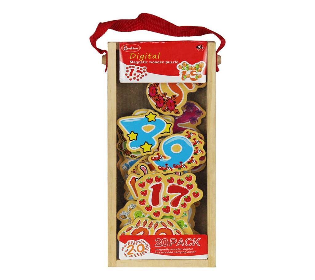 On Shine Number  Magnetic Wooden Puzzle Board