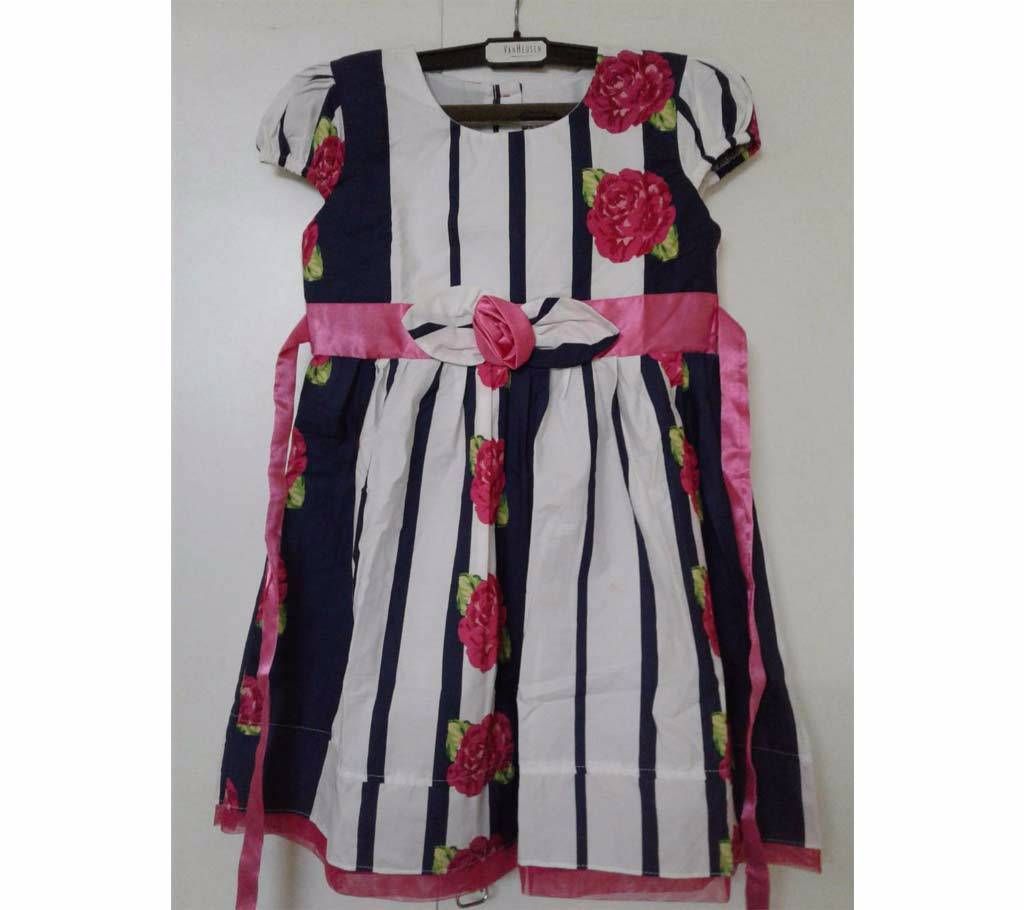 Half Sleeve Cotton Frock For Baby Girls 