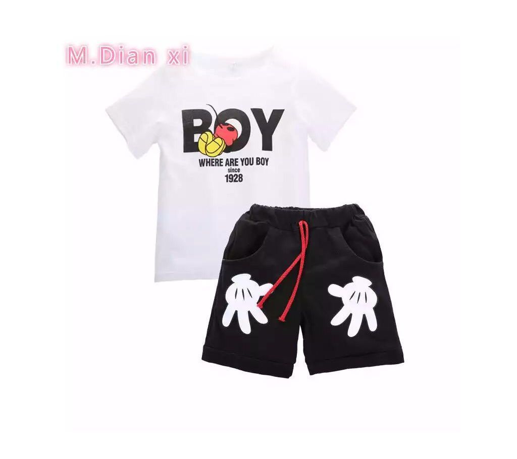 boys exclusive r-neck t-shirt set