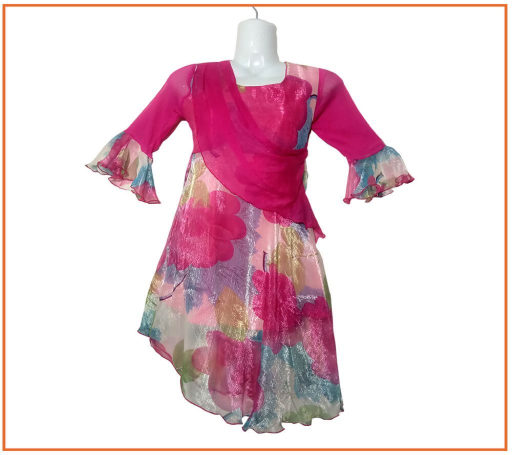 Stylish Multicore Girls Party Frock