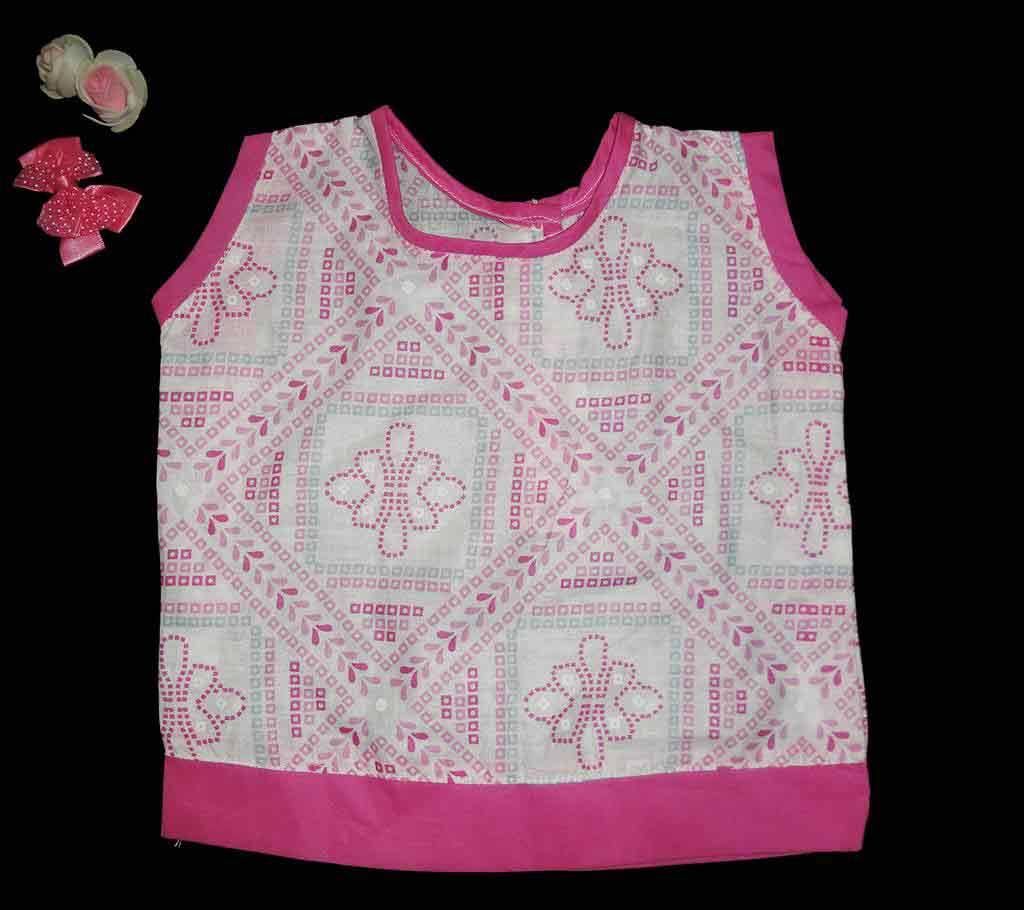 white and pink printed cotton nima 