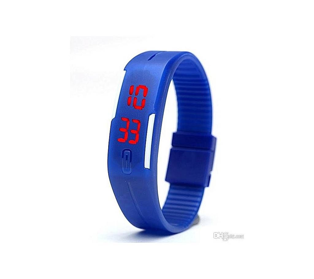 Silicone Digital LED Band for Boys - Blue