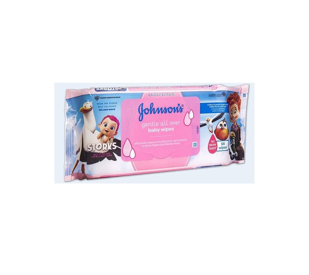 Johnsons Baby Wipes Gentle All Over 56 Pack - UK