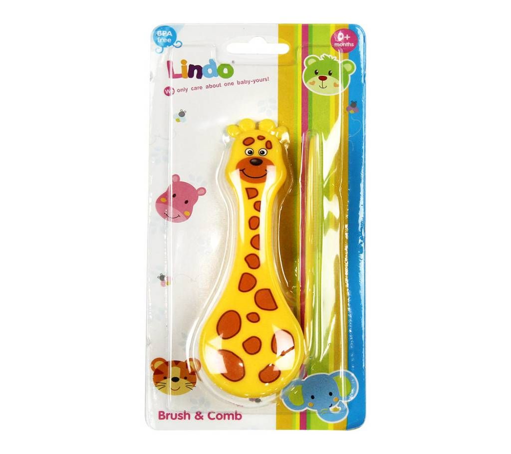Lindo Giraffe Yellow Brush & Comb