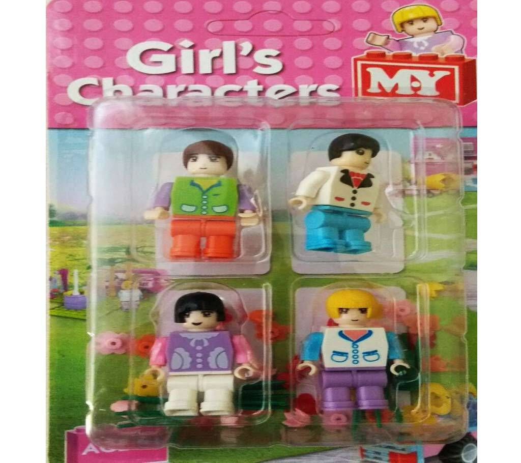 MY 4 Piece Girls Building Blocks Brick Character
