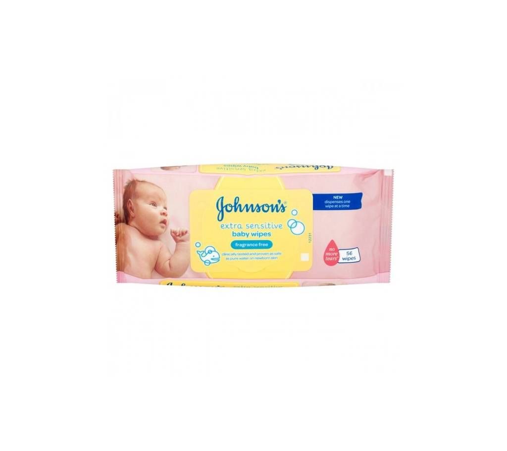 Johnson's Extra Sensitive Baby Wipes 56 Pcs