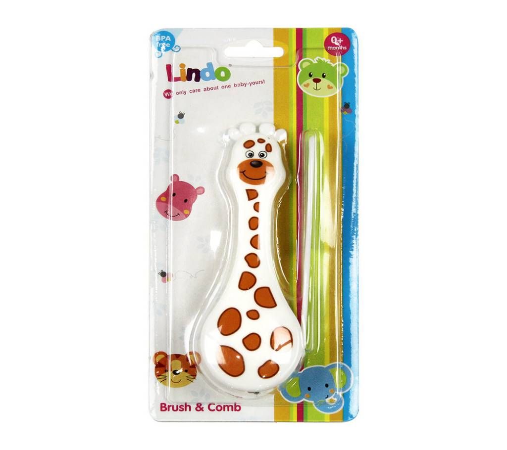 Lindo Giraffe White Brush & Comb