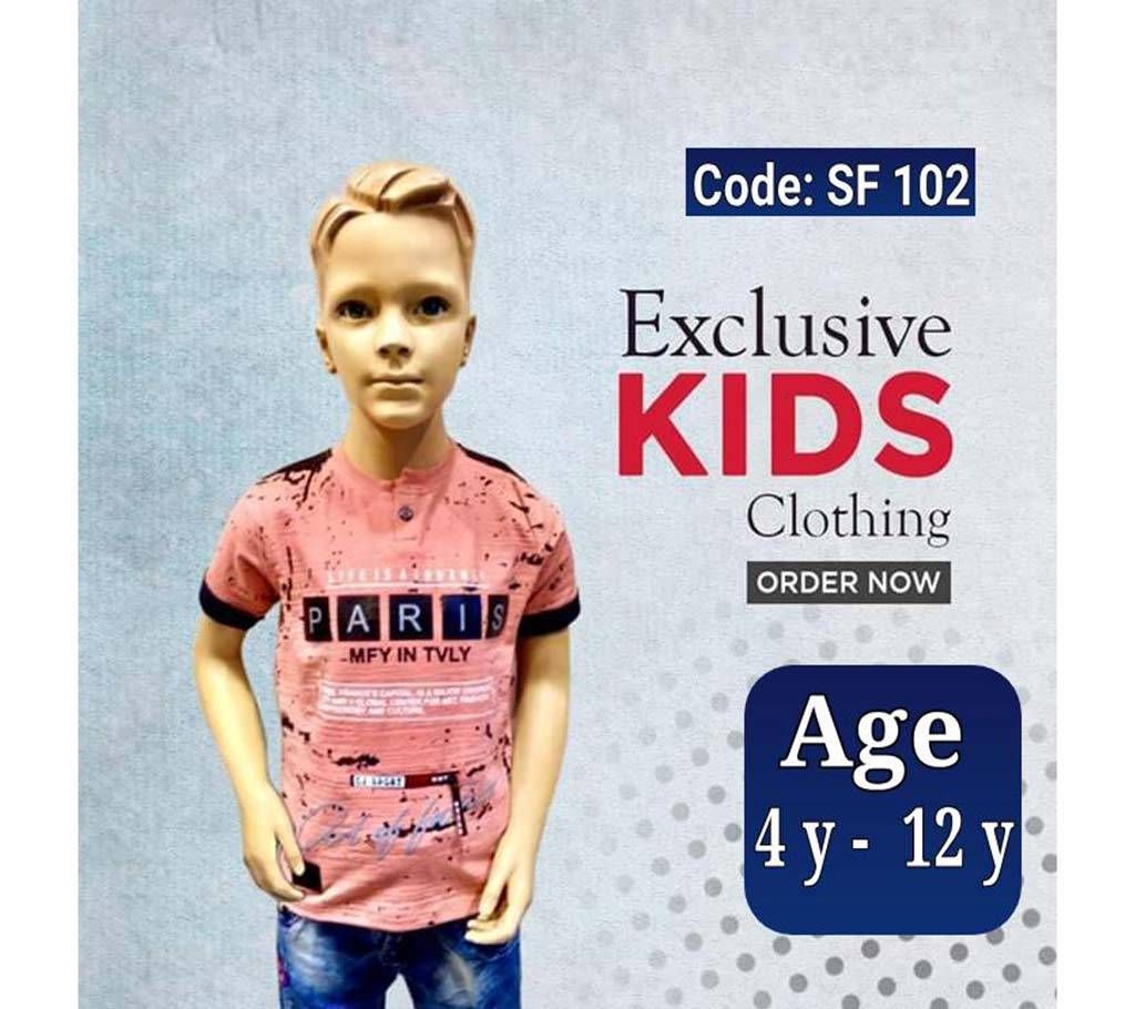 Half Sleeve Kids Polo Shirt Light Pink 