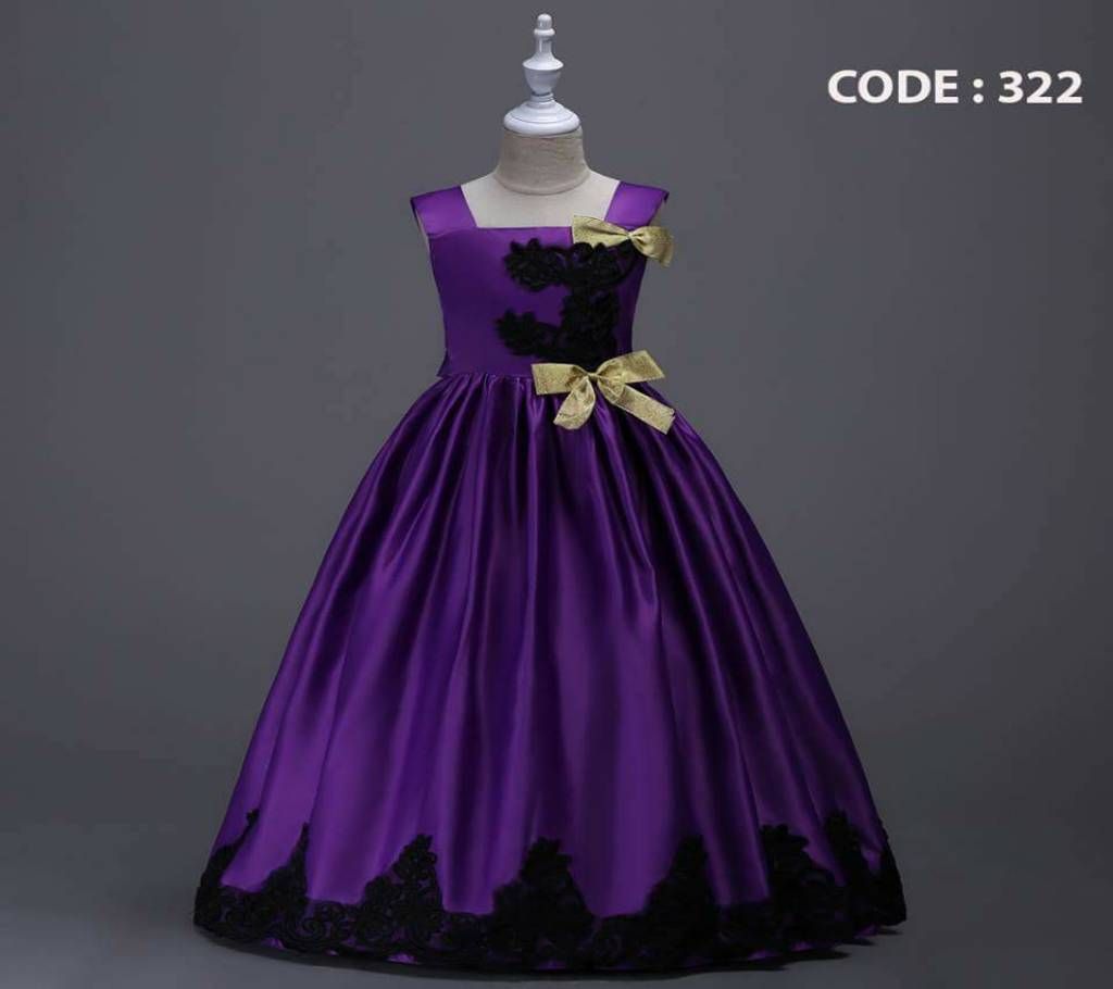 Girls Fashionable Eid Party Dress purple