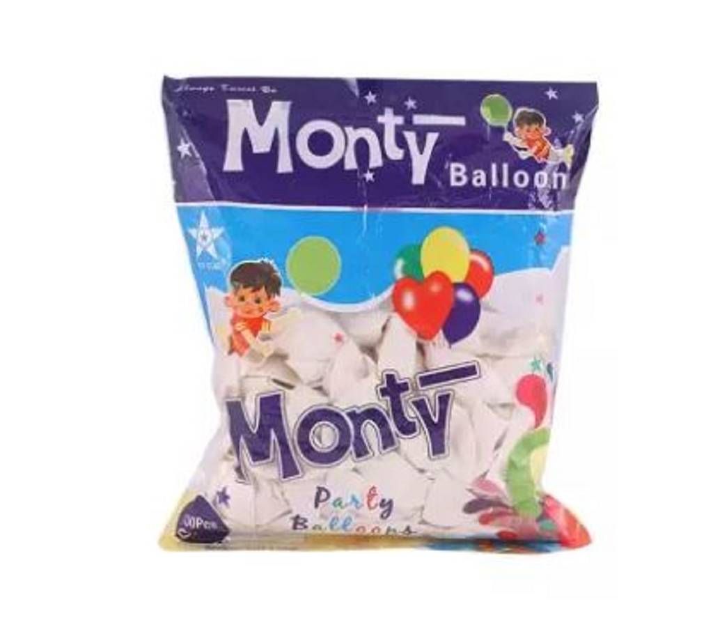 Plastic Monty Party Balloon - White