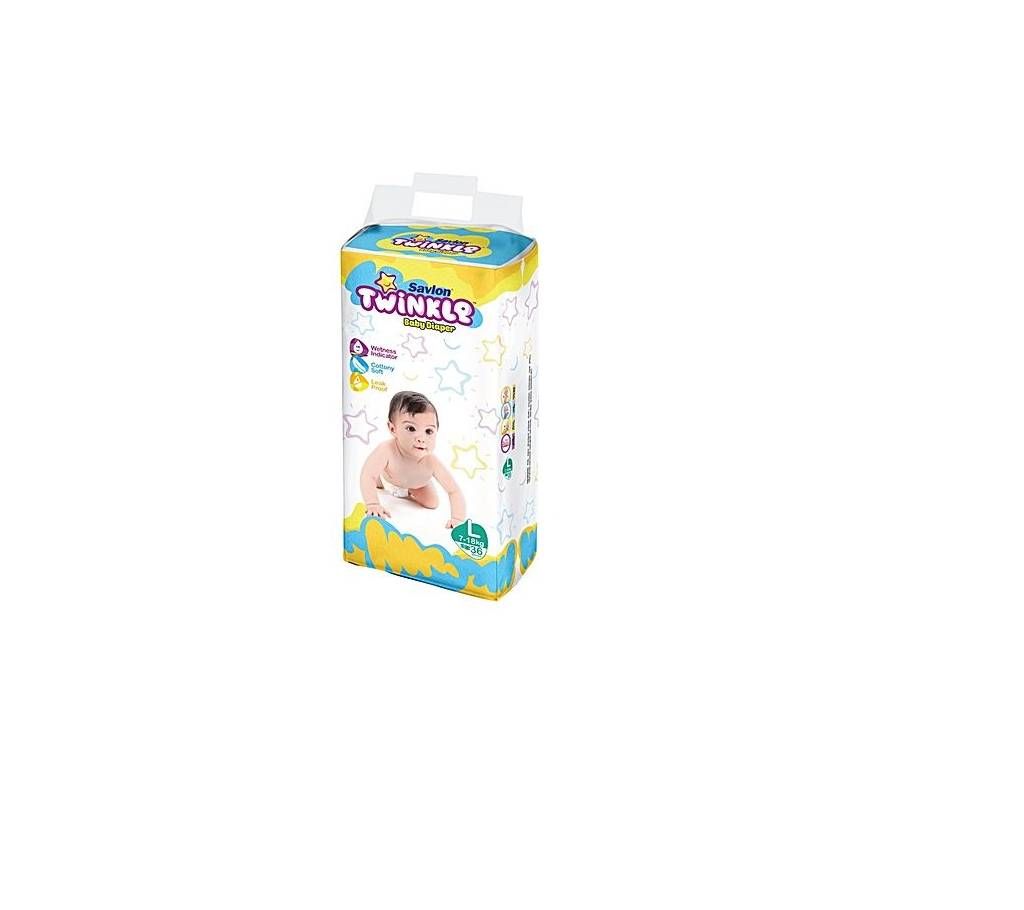 Savlon Twinkle Baby Diaper Large 7-18 KG 36 pcs Belt System