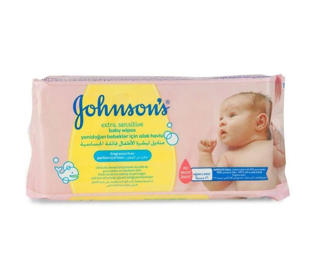 Johnsons Extra Sensitive Baby Wipes 56pc
