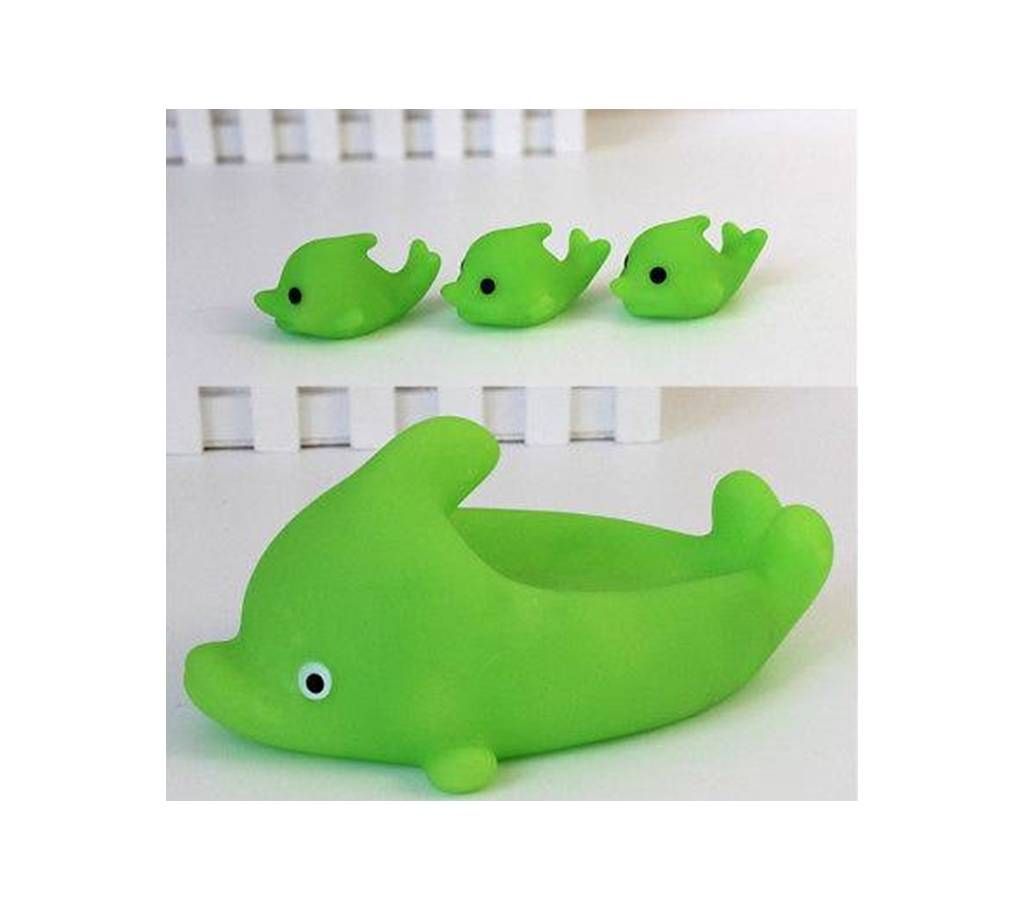 Rubber Dolphin Shaped Float Squeaky Toy Baby Bath Toy