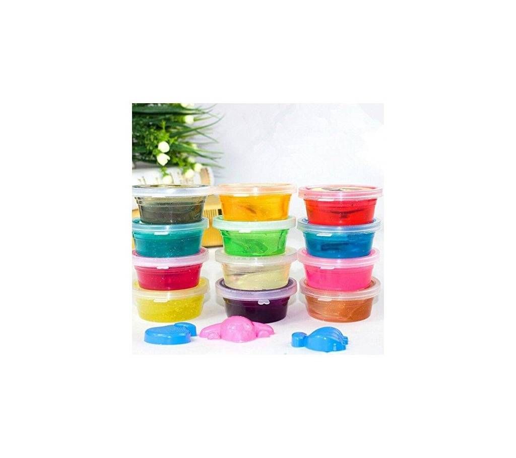 12 Pieces Crystal Clay Slime - Multi Color 800 g