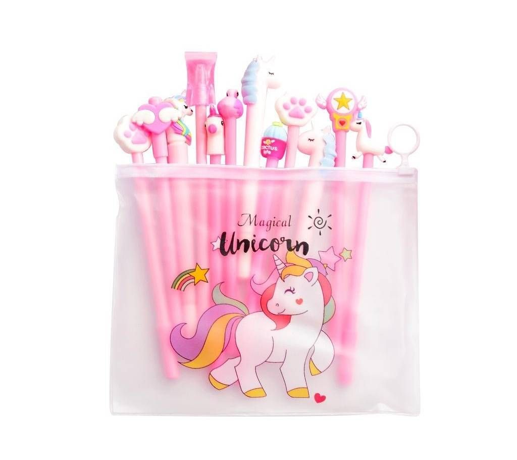 Writing pen set with carry bag -Pink 