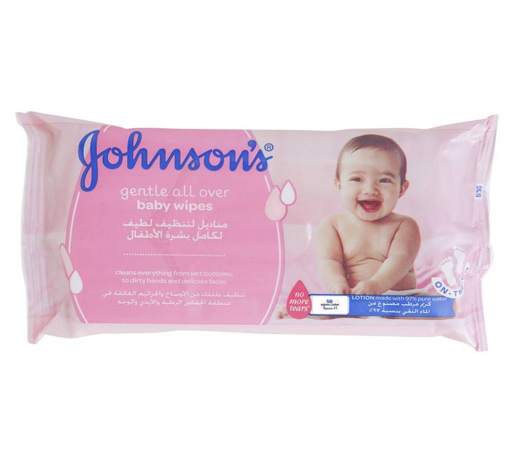 Johnson's Gentle All Over Baby Wipes - 56pcs UK 