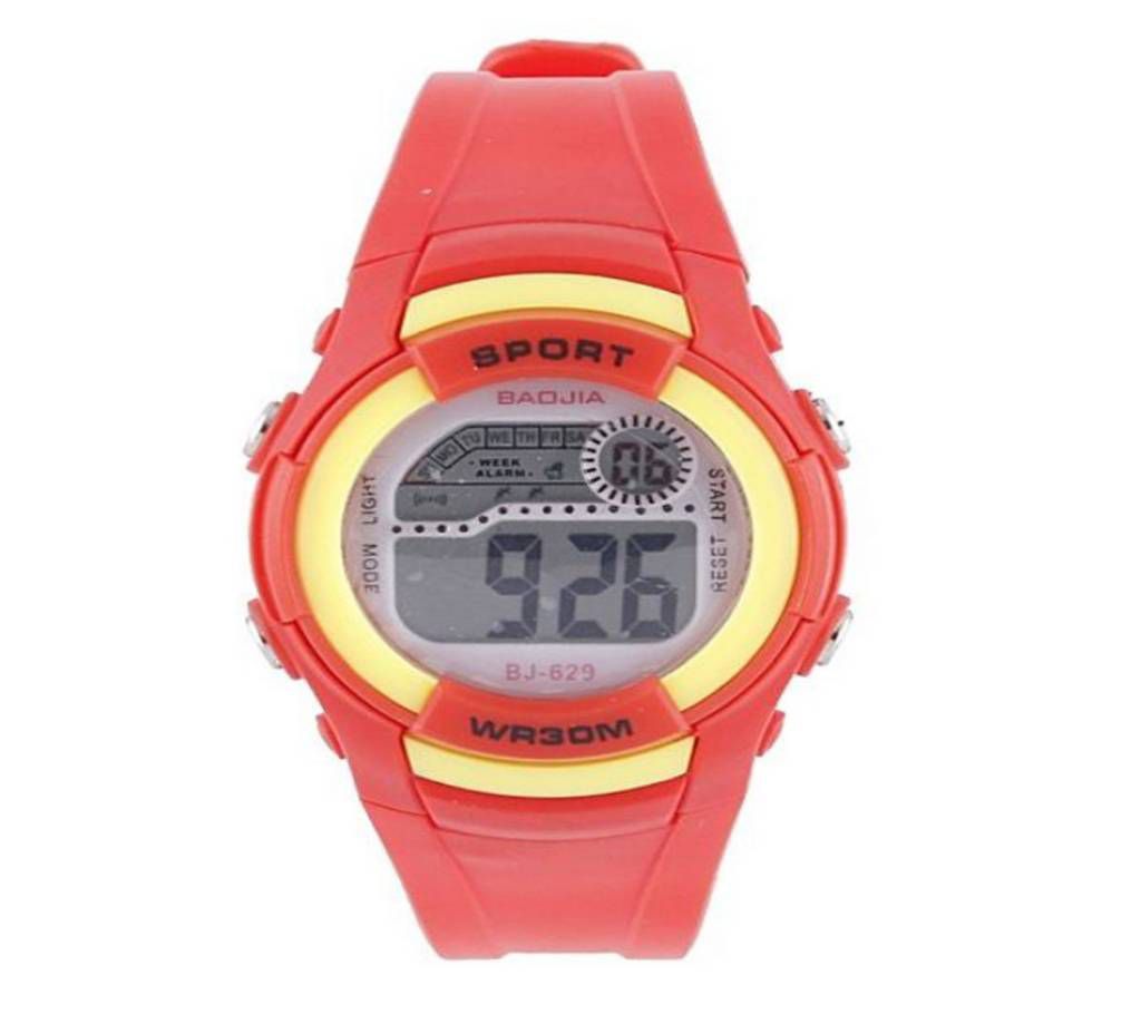 Rubber Digital Watch For Kids - Red 