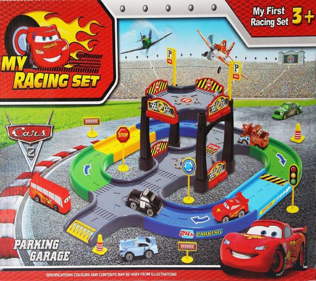 Cars 2 Parking Garage Toy Set For Kids
