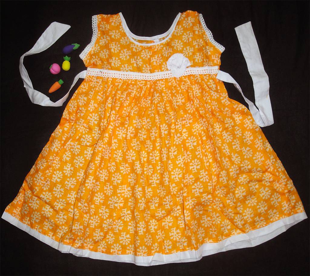 Yellow Printed Cotton Frock