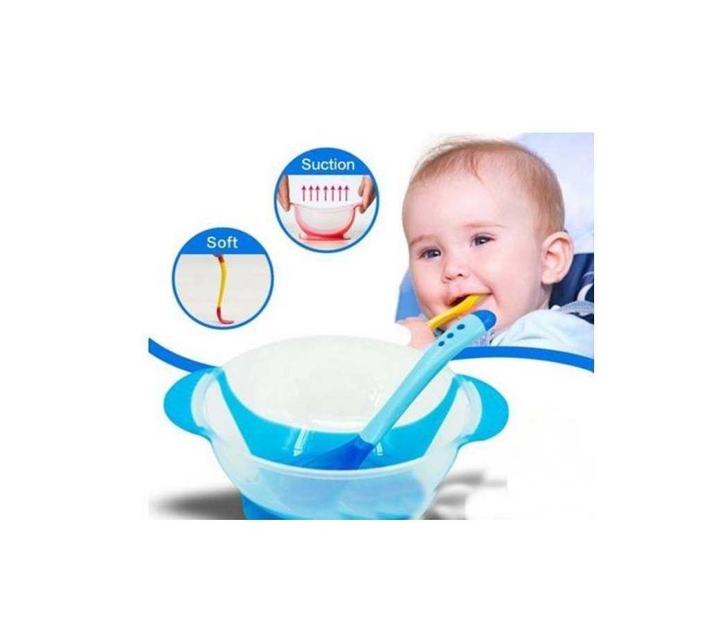 Cute Baby Spoon and Bowl with Cover Feeding Set