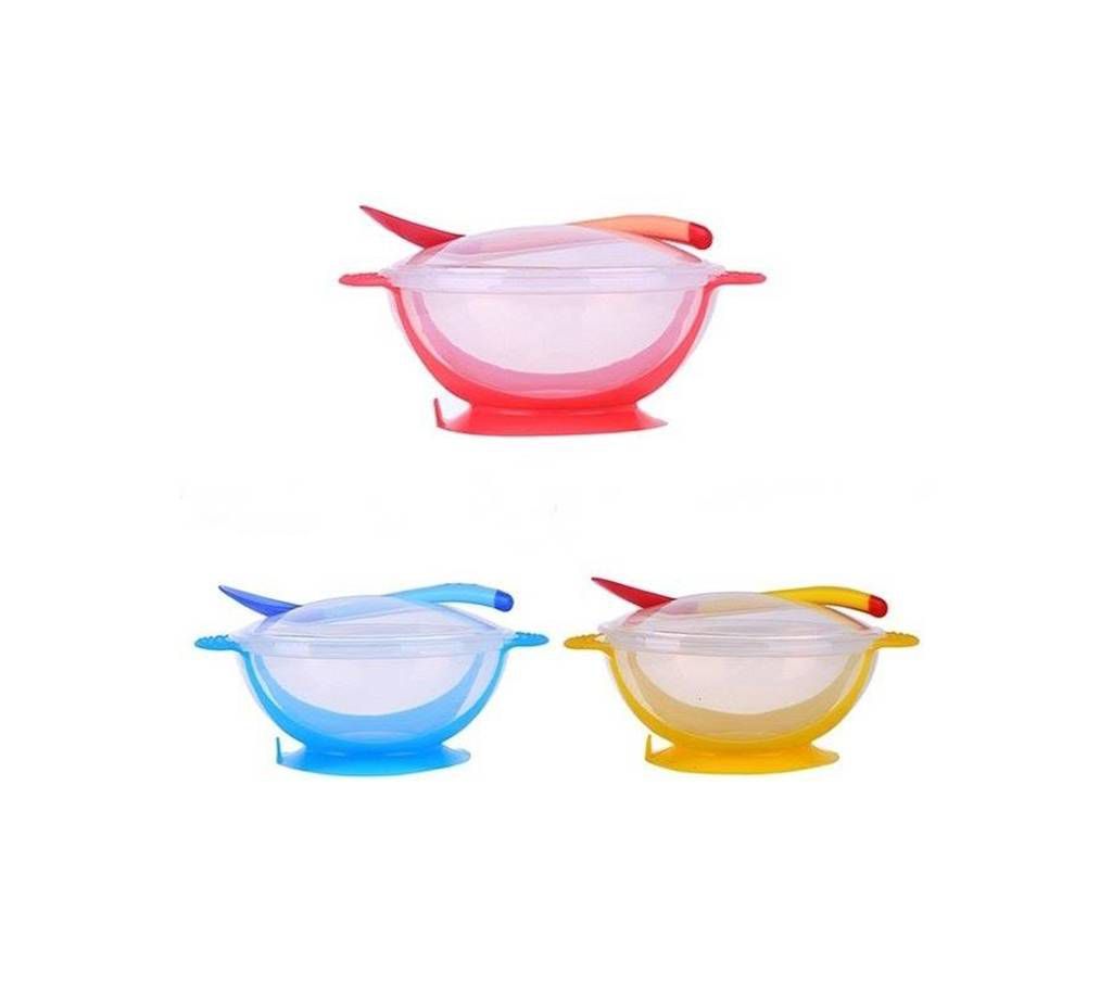 Cute Baby Spoon and Bowl with Cover Feeding Set-1pec