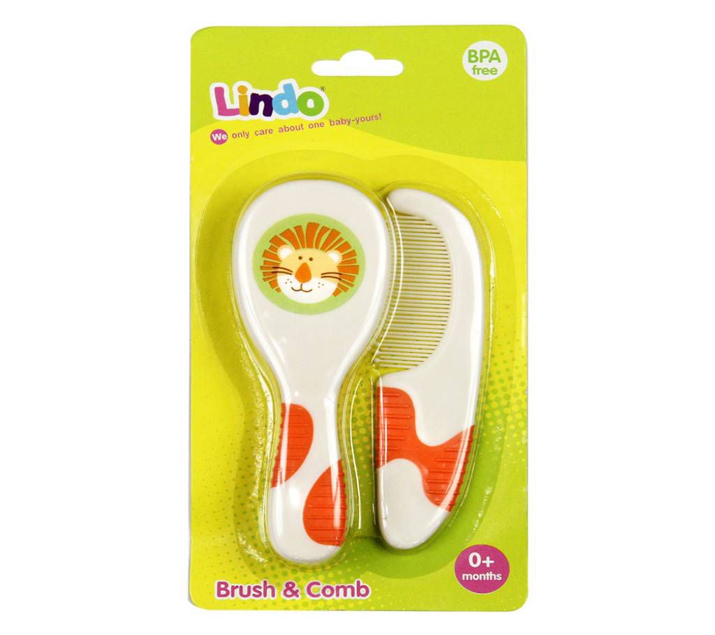 Lindo  Lion Orange White Brush & Comb 