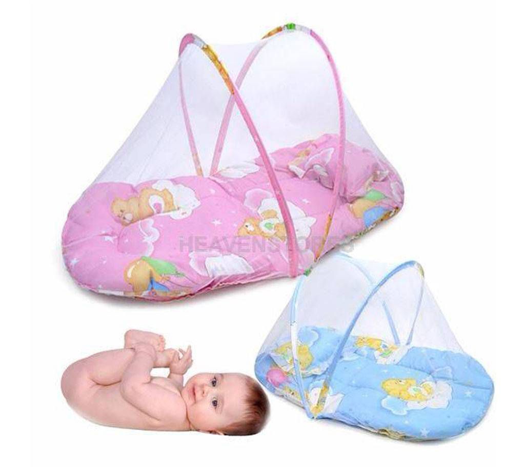 Baby bed with mosquito net & pillow 
