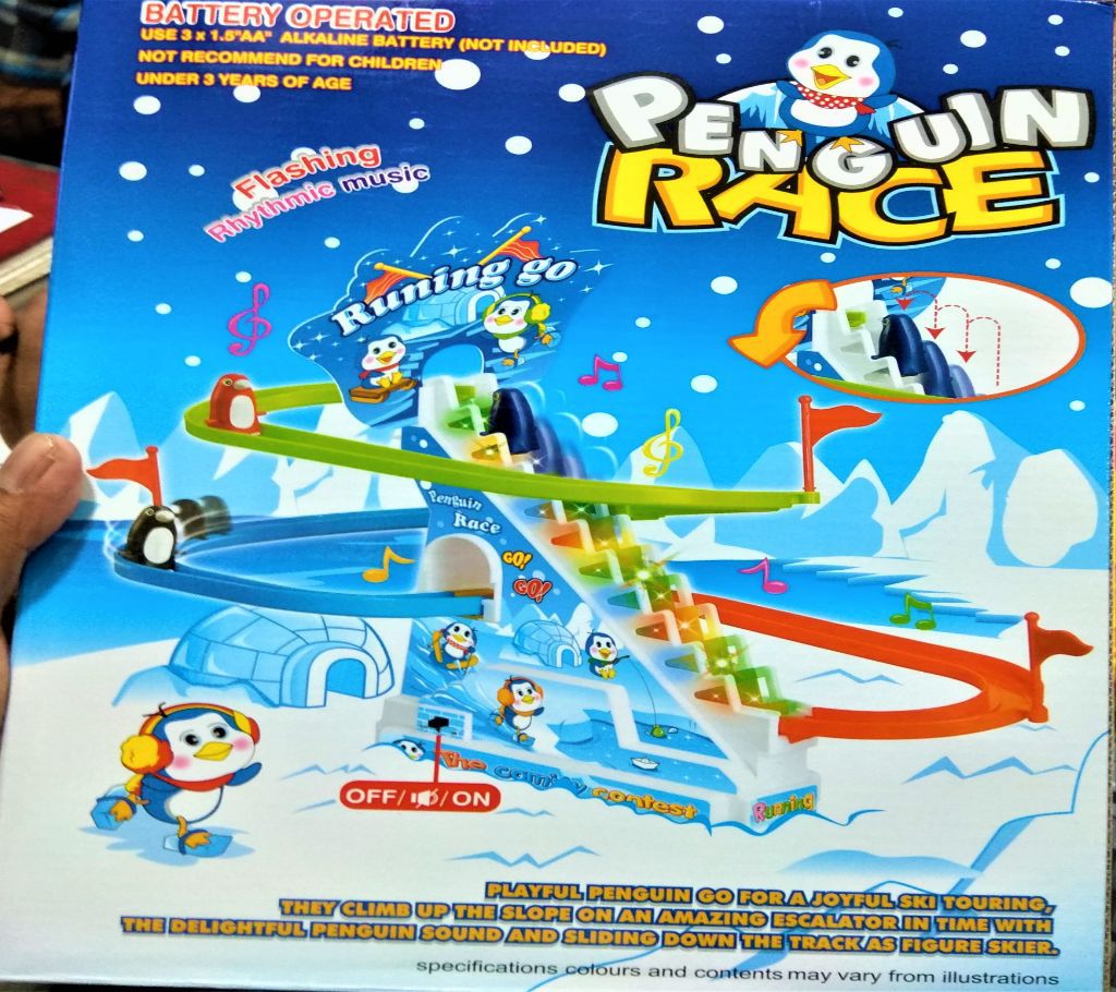 Liberty Imports Penguin Race Slide Running Go with Sounds