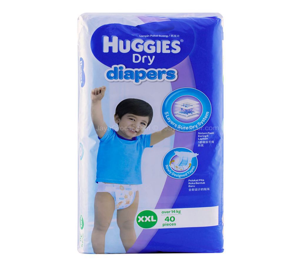 Huggies Dry diaper - XXL (15-25kg) - 40pcs