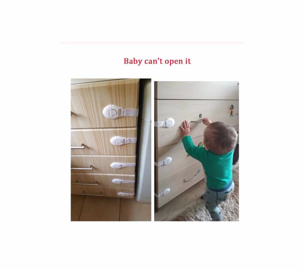 5pcs Children Safety Cabinet Locks Straps For Drawer Door Cabinet Cupboard Toilet Safety Locks Baby Kids