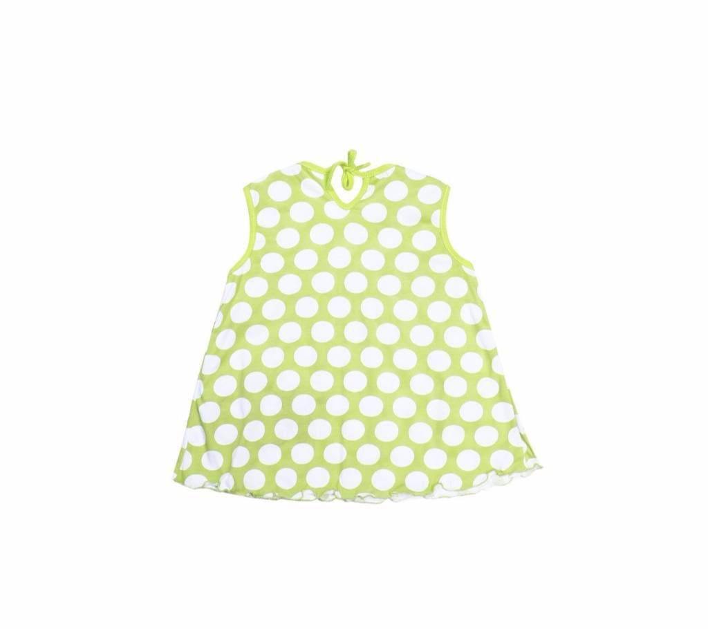 Casual Baby Girls Summer Dress Soft Cotton Sleeveless Dot Cartoon