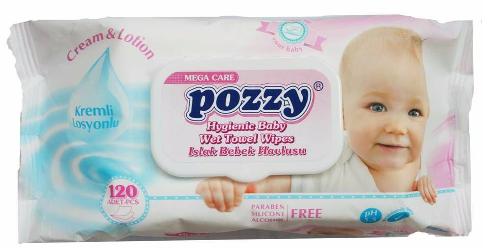 Pozzy Baby Wet Towel Wives - 120 Piece