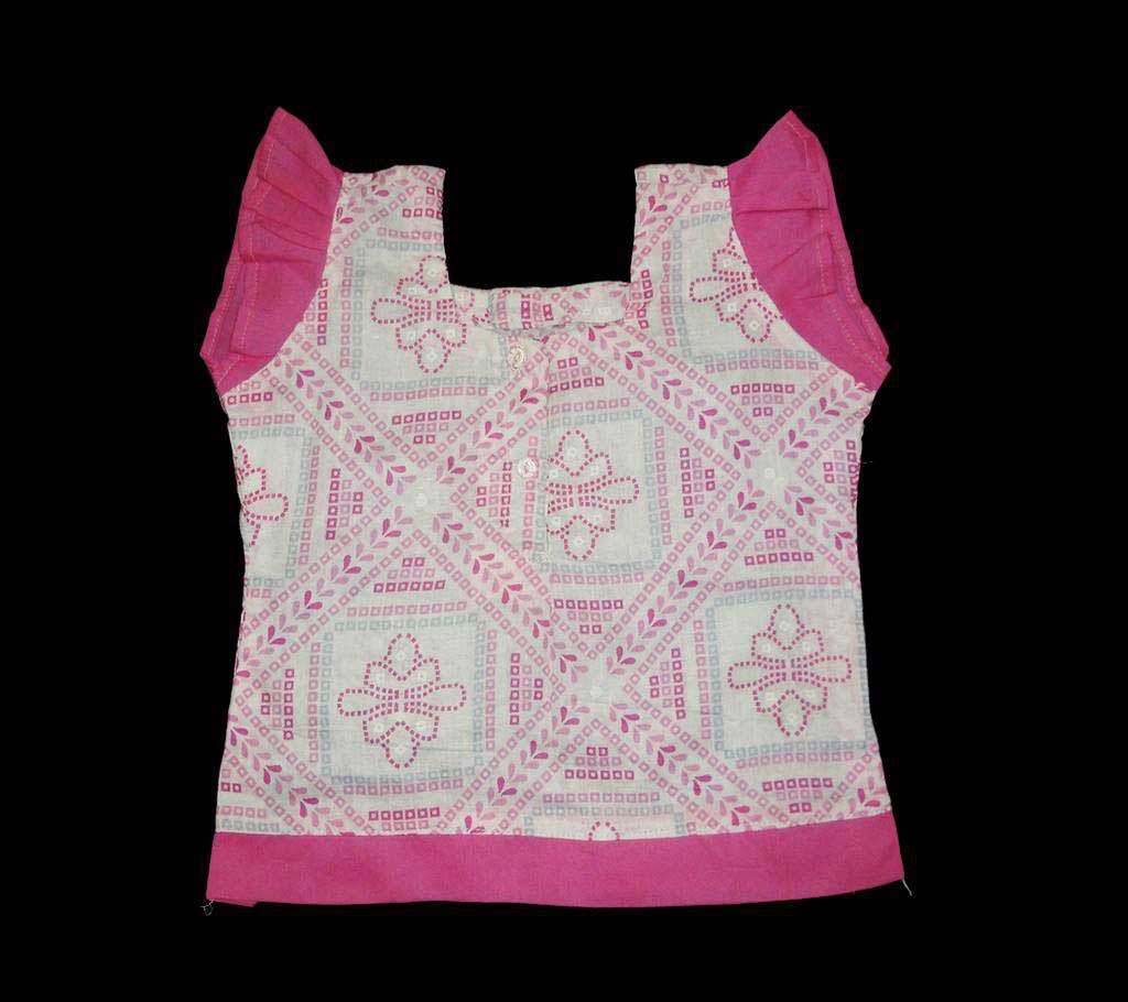 pink printed small sleeve cotton nima 